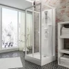 Schulte cabine de douche intégrale Juist - 90x90x210 cm - portes coulissantes - blanc - verre transparent