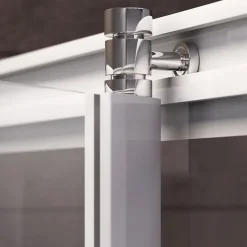 Schulte cabine de douche intégrale Juist - 90x90x210 cm - portes coulissantes - blanc - verre transparent