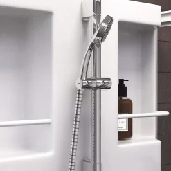Schulte cabine de douche intégrale Juist - 90x90x210 cm - portes coulissantes - blanc - verre transparent