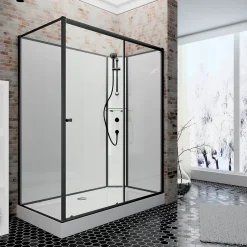 Schulte cabine de douche intégrale - porte coulissante ouverture vers la droite - 120x90cm - verre 5mm* Cabine De Douche