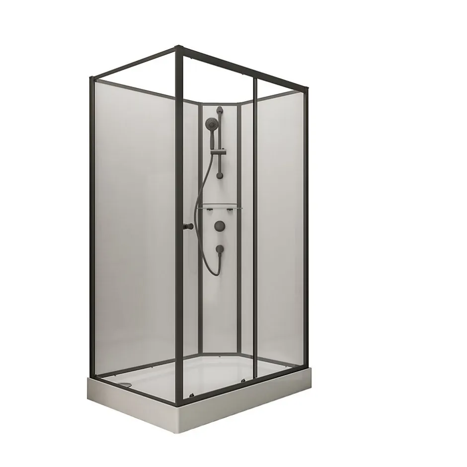 Schulte cabine de douche intégrale - porte coulissante ouverture vers la droite - 120x90cm - verre 5mm* Cabine De Douche