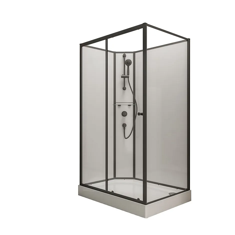 Schulte cabine de douche intégrale - porte coulissante ouverture vers la gauche - 120x90 cm - verre 5 mm
