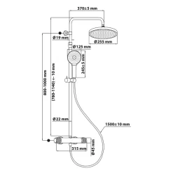 Schulte colonne de douche - mitigeur thermostatique - robinetterie avec douche de tête effet pluie - douchette 3 jets - chromé* Colonne De Douche Thermostatique