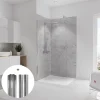 Schulte pack de 2 panneaux muraux 100x210cm+3 profilés alu - revêtement - DécoDesign DÉCOR pierre gris-clair* Panneau Mural De Salle De Bains