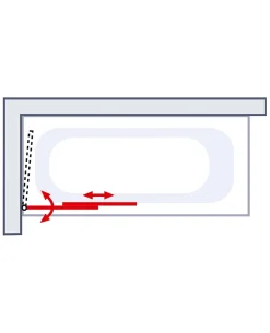 Schulte Pare-baignoire extensible 70-118x140 cm - Écran coulissant en verre 3 mm - Blanc