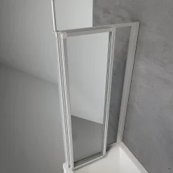 Schulte Pare-baignoire 129x140x70 cm - 3 Parois en verre de sécurité + Paroi latérale fixe - Écran pliant - Aluminium* Pare-Baignoire