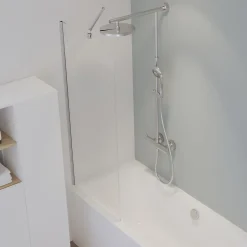 Schulte pare-muret douche - 120 x 100 - paroi de douche - verre de sécurite 5 mm -transparent - anticalcaire - chromé* Paroi De Douche