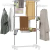 Homcom Sechoir à linge étendoir pliable ailes latérales sur 3 niveaux* Etendoir À Linge