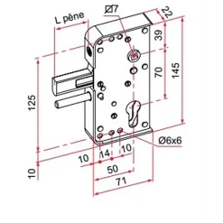 Tirard Serrure de portail en applique série GA levant 30mm - - GA592302