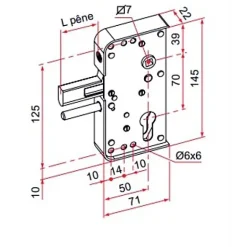 Tirard Serrure de portail en applique série GA levant 30mm - - GA592302