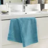 Douceur D'Intérieur Serviette de toilette 50 x 90 cm eponge unie tendresse Bleu Paon