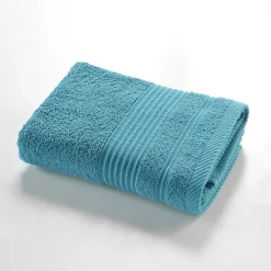 Douceur D'Intérieur Serviette de toilette 50 x 90 cm eponge unie tendresse Bleu Paon