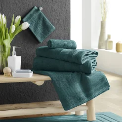 Douceur D'Intérieur Serviette de toilette 50 x 90 cm eponge unie tendresse Emeraude
