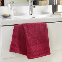 Douceur D'Intérieur Serviette de toilette 50 x 90 cm eponge unie tendresse Rubis* Serviette De Toilette