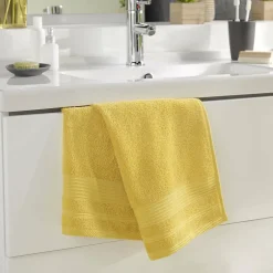 Douceur D'Intérieur Serviette de toilette 50 x 90 cm eponge unie tendresse Mimosa