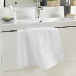 Douceur D'Intérieur Serviette de toilette 50 x 90 cm eponge unie tendresse Blanc