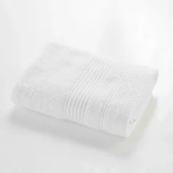 Douceur D'Intérieur Serviette de toilette 50 x 90 cm eponge unie tendresse Blanc