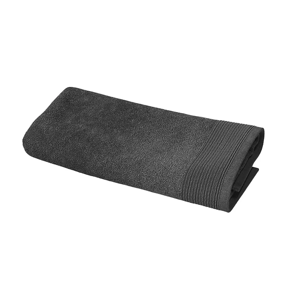 GoodHome Serviette de toilette anthracite 100 x 50 cm, Koros