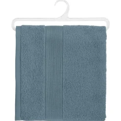 Atmosphera Créateur D'Intérieur Serviette de toilette Essentiel - coton 450 gr/m² - bleu orage 50x90 cm - Atmosphera* Serviette De Toilette