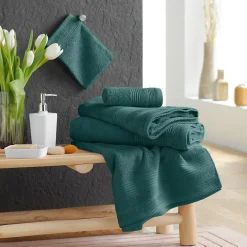 Douceur D'Intérieur Serviette de Toilette unie 50x90 cm - Collection Tendresse - Éponge 500 g,m² - 50 x 90 cm - Orage