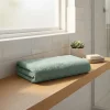 GoodHome Serviette de toilette vert de gris 100 x 50 cm, Koros