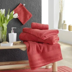 Douceur D'Intérieur Serviette de Toilette 50x90 cm 100% Coton Terracotta