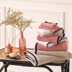 Atmosphera Créateur D'Intérieur Serviette invité Joia - coton 550 gr/m² - rose 30x50 cm - Atmosphera