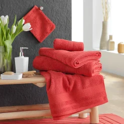 Eden Serviette ou drap de douche 70 x 130 cm Tendresse terracotta