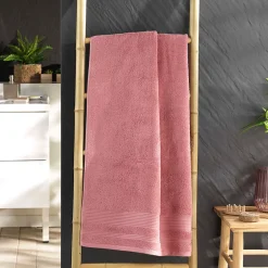 Eden Serviette ou drap de douche 70 x 130 cm Tendresse rose