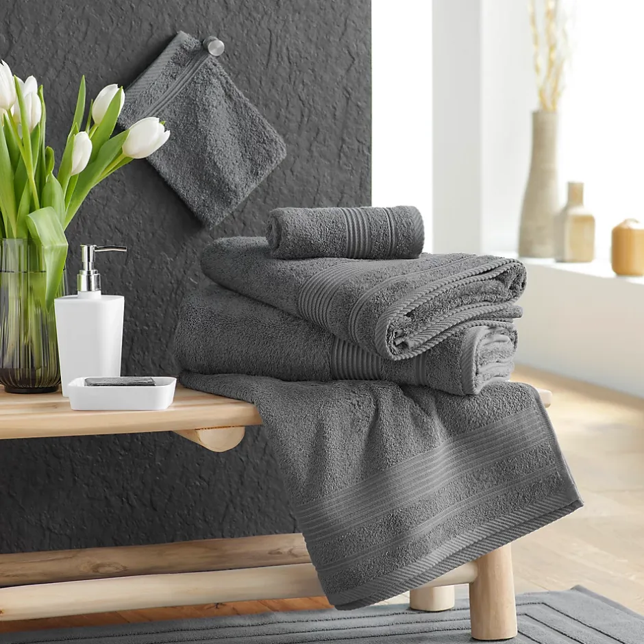 Eden Serviette ou drap de douche 70 x 130 cm Tendresse anthracite* Serviette De Toilette