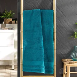 Eden Serviette ou drap de douche 70 x 130 cm Tendresse bleu paon* Serviette De Toilette