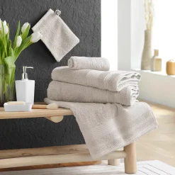 Eden Serviette ou drap de douche 70 x 130 cm Tendresse lin