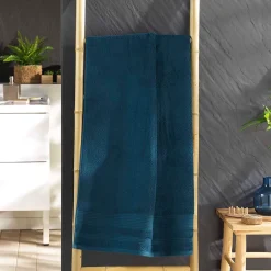 Eden Serviette ou drap de douche 70 x 130 cm Tendresse bleu saphir