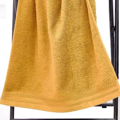 Tradilinge Set de 2 serviettes de toilette en éponge (50x100 cm - Jaune Ocre)* Serviette De Bain