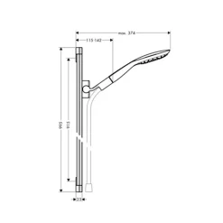 Hansgrohe Set de douche avec barre Unica PuraVida 90 cm chromé PuraVida