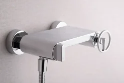 Imex Products Set douche en laiton et zamak chrome avec tuyau PVC 180 cm et douchette ronde* Colonne De Douche Encastrable