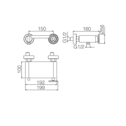Imex Products Set douche en laiton et zamak chrome avec tuyau PVC 180 cm et douchette ronde* Colonne De Douche Encastrable
