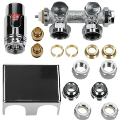 Luxebath Set universel thermostat radiateur chauffage connexion moyenne 50 mm chrome* Sèche-Serviettes Mixte