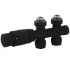 Luxebath Set vanne thermostatique passage noir pour radiateur de salle de bain à raccord central