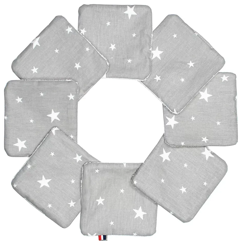 Sevira Kids Lingettes bébé lavables en 100% coton 8 pièces STELLA* Serviette De Toilette