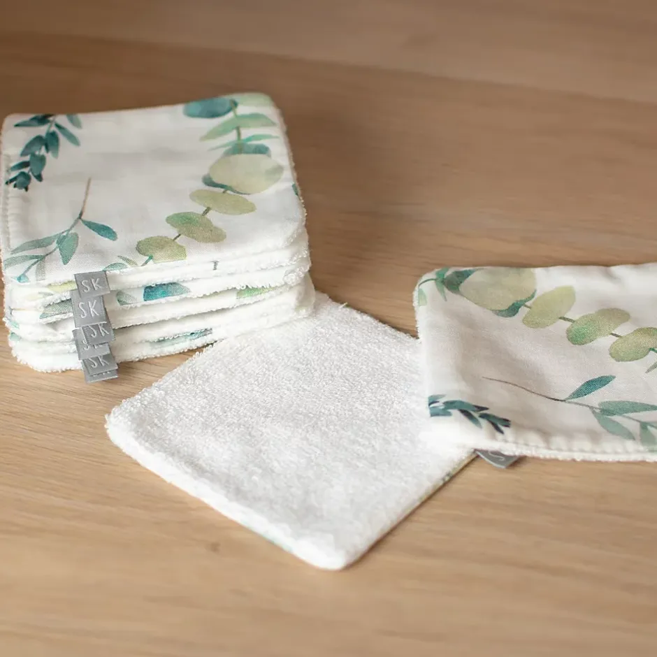 Sevira Kids Lingettes bébé lavables 8 pièces Eucalyptus