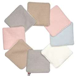 Sevira Kids Lingettes bébé lavables 8 pièces Nid d'abeille & bambou* Serviette De Toilette
