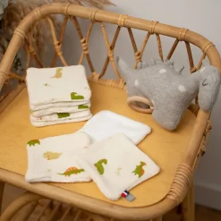 Sevira Kids Lingettes bébé lavables 8 pièces Dino