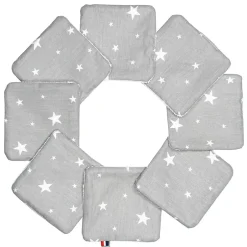 Sevira Kids Lingettes bébé lavables en 100% coton 8 pièces STELLA
