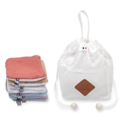 Sevira Kids Pochon distributeur et ses 8 lingettes lavables Jeanne* Serviette De Toilette