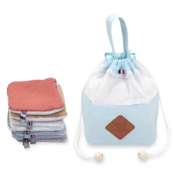 Sevira Kids Pochon distributeur et ses 8 lingettes lavables Jeanne* Serviette De Toilette