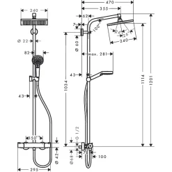 Hansgrohe Showerpipe Crometta E 240 Set de douche 1 jet, Chrome (HG-27271000)