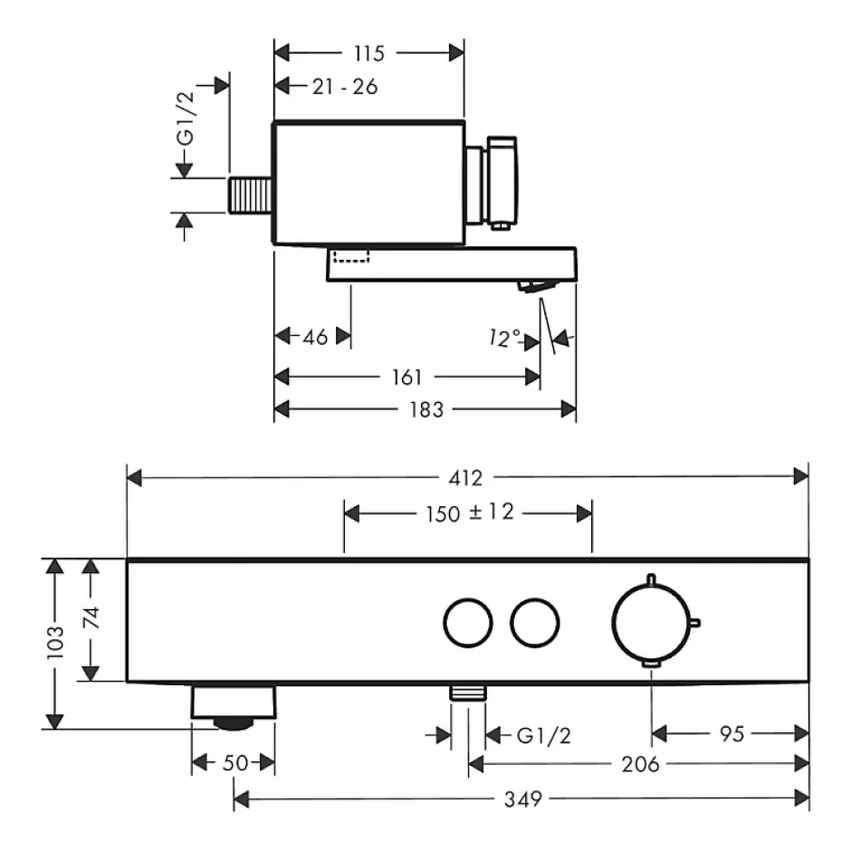 Hansgrohe ShowerTablet Select Thermostatique bain/douche 400 noir mat 24340670