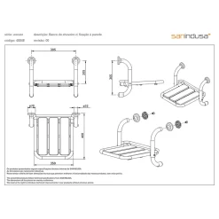 Sanindusa Siege de Baignoire PMR normes handicapé universel 70 blanc