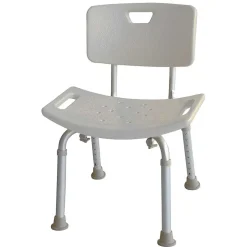 Kibath Siège à dossier carré, finition BLANC mat, en ABS* Siège De Douche